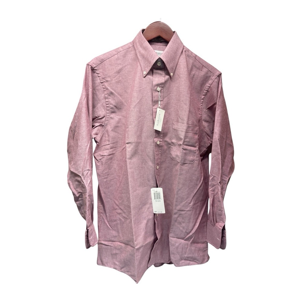VanHeusen Oxford Men's Medium 15 1/2 32/33 Wine Color Dress Button Up Shirt